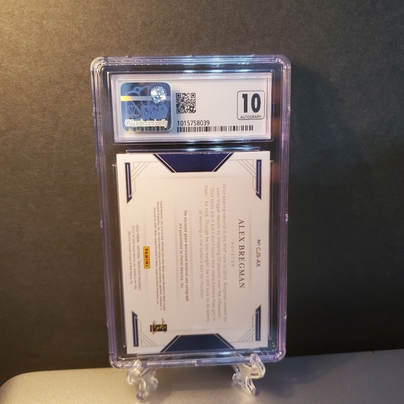 2020 NATIONAL TREASURES ALEX BREGMAN CLEARLY JUMBO SIGNATURES GRADED CSG 9 MINT - Picture 3 of 3